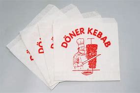 Dönertüten, Kraftpapier, mit rotem Druck "Döner Kebab"